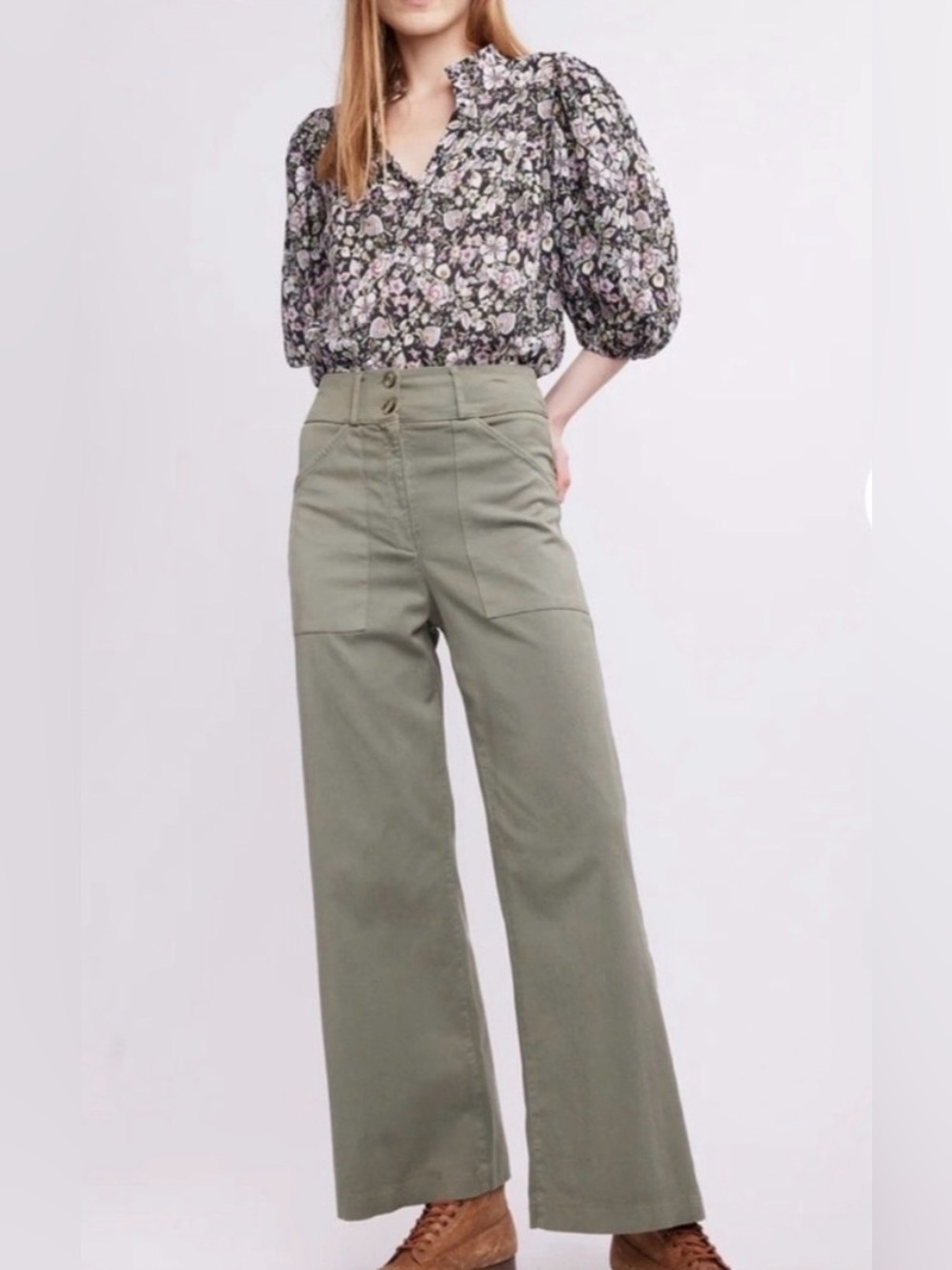 NWT ANTHROPOLOGIE SELF CONTRAST Aria Hi Waist Slacks.